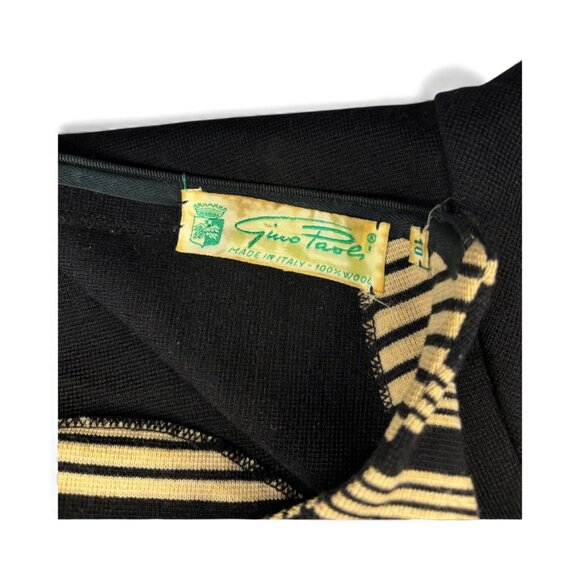 Italian Vintage Black Dress with Inverted Pleat - Picture 2 of 6